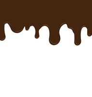 Vector illustration of melted chocolate on white background