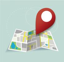Estás aquí, el icono de ubicación de pin y el vector de mapa, el concepto de viaje