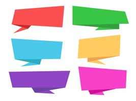 Set of colorful origami speech bubble - Vector illustration