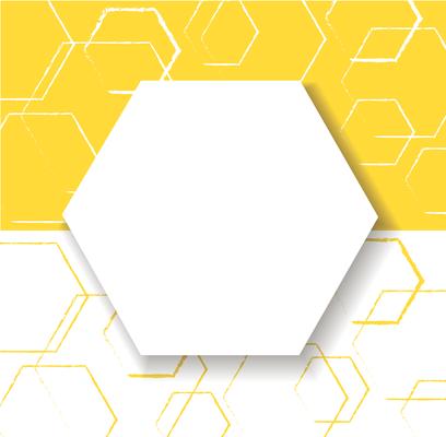 abstract yellow hexagon background vector