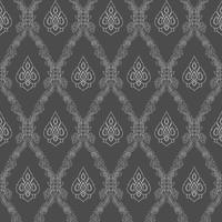 Seamless lined pattern thai art background decoration. vector