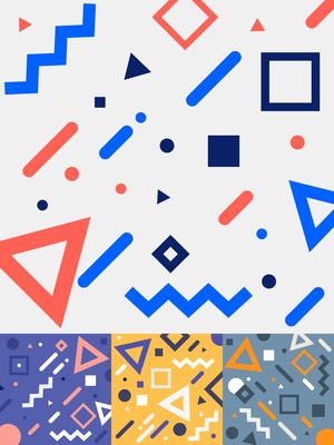 Set of geometric trendy fashion memphis style cards design in colorful tone background. Collection of templates fashion 80-90s. You can use for cover design, ad, posters, books, greeting cards.