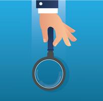 hand holding the magnifying glass  vector