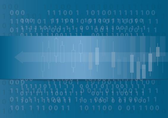abstract technology arrow icon and computer code programming coding hacker concept background