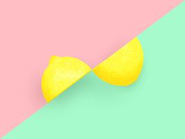 Two Halves Lemon Summer Background vector