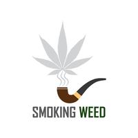 Marijuana Ganja Weed smoke icon on white background vector