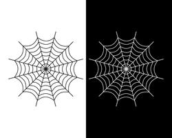 Spider web vector icon white and black color on white and black background - Vector illustration