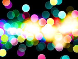 Colorful bokeh light effect  with dark room vector abstract background.