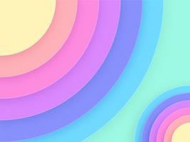 Fondo de papel en colores pastel arte círculos en capas vector