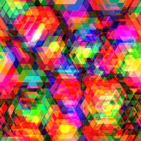 Colorful hexagon polygon and seamless background. vector