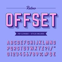 Modern Retro Offset Pop Alphabet vector