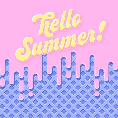 Melted Strawberry Ice Cream Summer Background