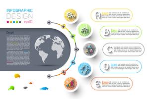Abstract business infographics step options template. vector