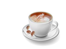 Taza de café realista de arte vectorial. vector