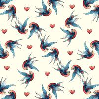 Old School Swallows Vector Background