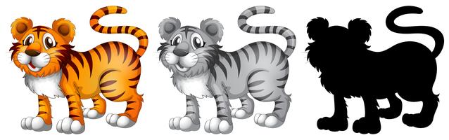 Set of tiger character vector