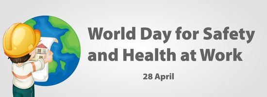 Cartel del día mundial de la seguridad y la salud en el trabajo. vector