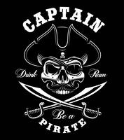 Vintage Pirate skull. vector