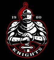 Emblem of knight with sword