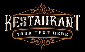 Restaurante Vintage letras vector