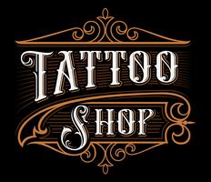 Vintage lettering of tattoo shop  vector