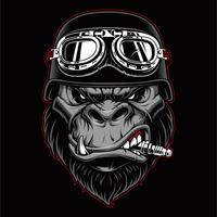 Gorilla biker mascot. vector