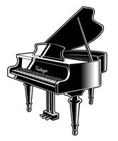 Vector illustration of the piano