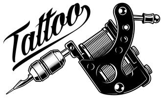 Máquina de tatuaje (monocromo) vector