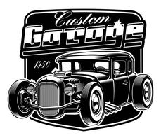 Ilustración de hot rod vintage vector