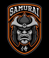 Badge of samurai warrior vector