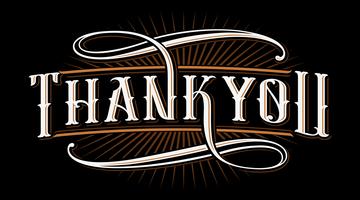 Thank you lettering illustration. vector