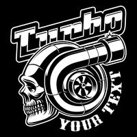 Turbocharger with skull vector