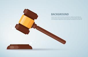 judge wood hammer background. concept of justice.  vector