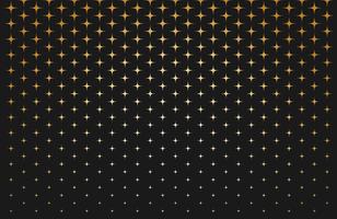 Abstract pattern of scale gold stars on black background - Vector illustration