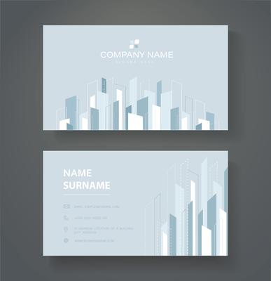 abstract modern line double sided business card template
