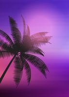 Palm tree silhouette on gradient background  vector