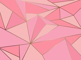 Abstract pink polygon artistic geometric with gold line background vector