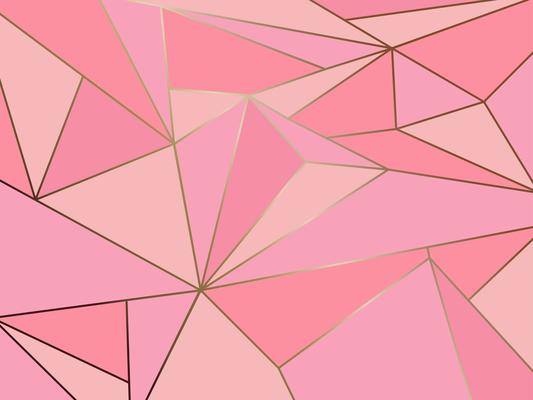 Abstract pink polygon artistic geometric with gold line background