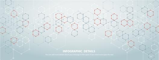 the shape of hexagon concept design abstract technology background  vector