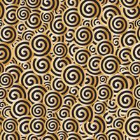 Abstract golden spiral circle seamless background - Vector illustration
