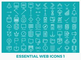 Essential mixed web icons vector