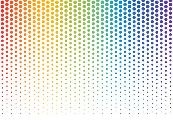 Vector illustration of rainbow polka dots background  