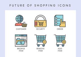 Future of shopping icons vector