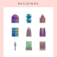 Building icons vector