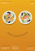 Vegetable Salad Organic Food Poster Design Template Vector Illustration