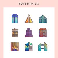 Building icons vector