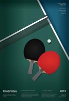 Ilustración de vector de plantilla de póster de pingpong