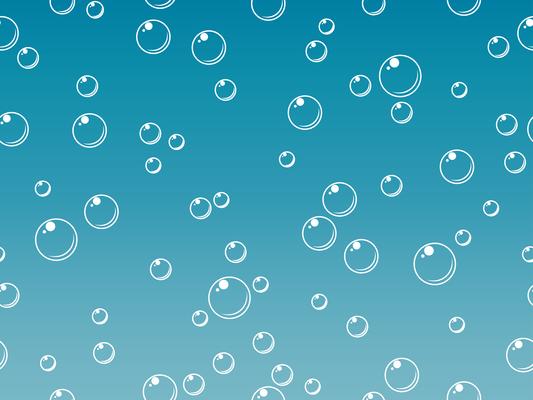 Seamless pattern of bubbles in water on blue background