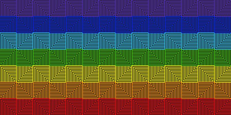 Abstract line square rainbow geometric background - Vector illustration