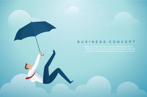 man falling down from the sky. business concept vector illustration